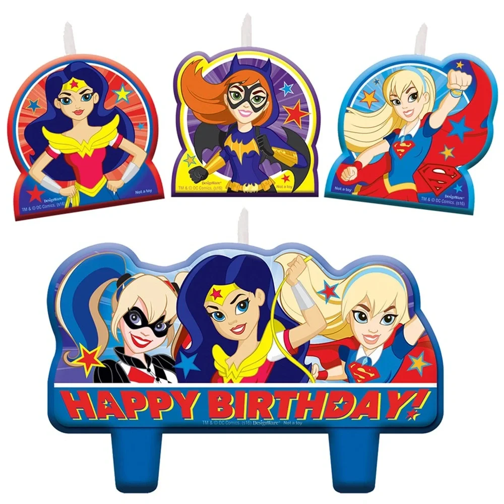 NWT DC Super Hero Girls Birthday Candle Set